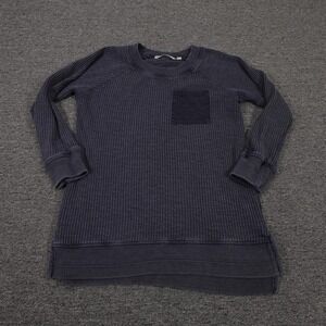 Soft Surroundings Sweater Tunic Womens Petite XS Blue Waffle Knit Long Sleeve